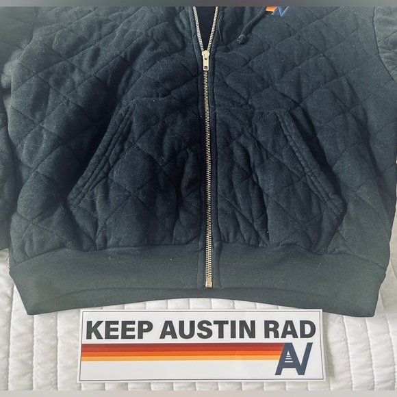 NWT Aviator Nation Quilted Relaxed Zip Up Hoodie Jacket - Picture 3 of 5